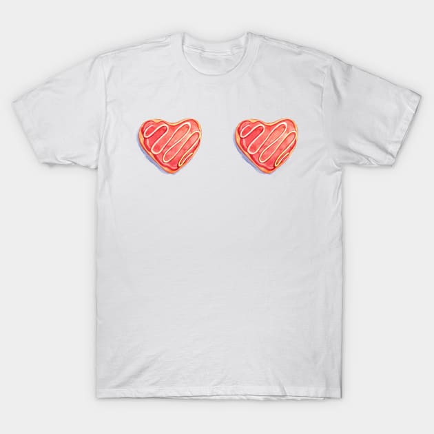 Heart Donuts T-Shirt by MelissaJoyCreative